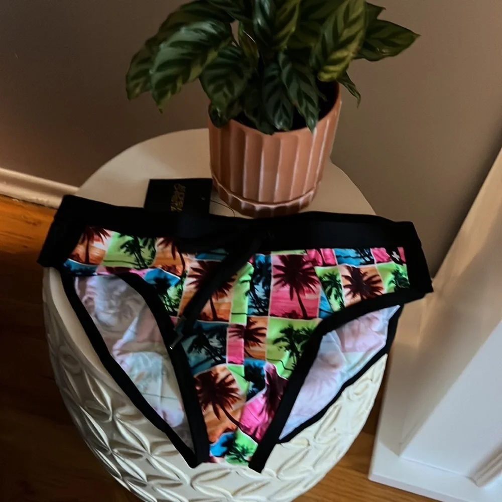 🌴 Andrew Christian island palms bikini swim brief